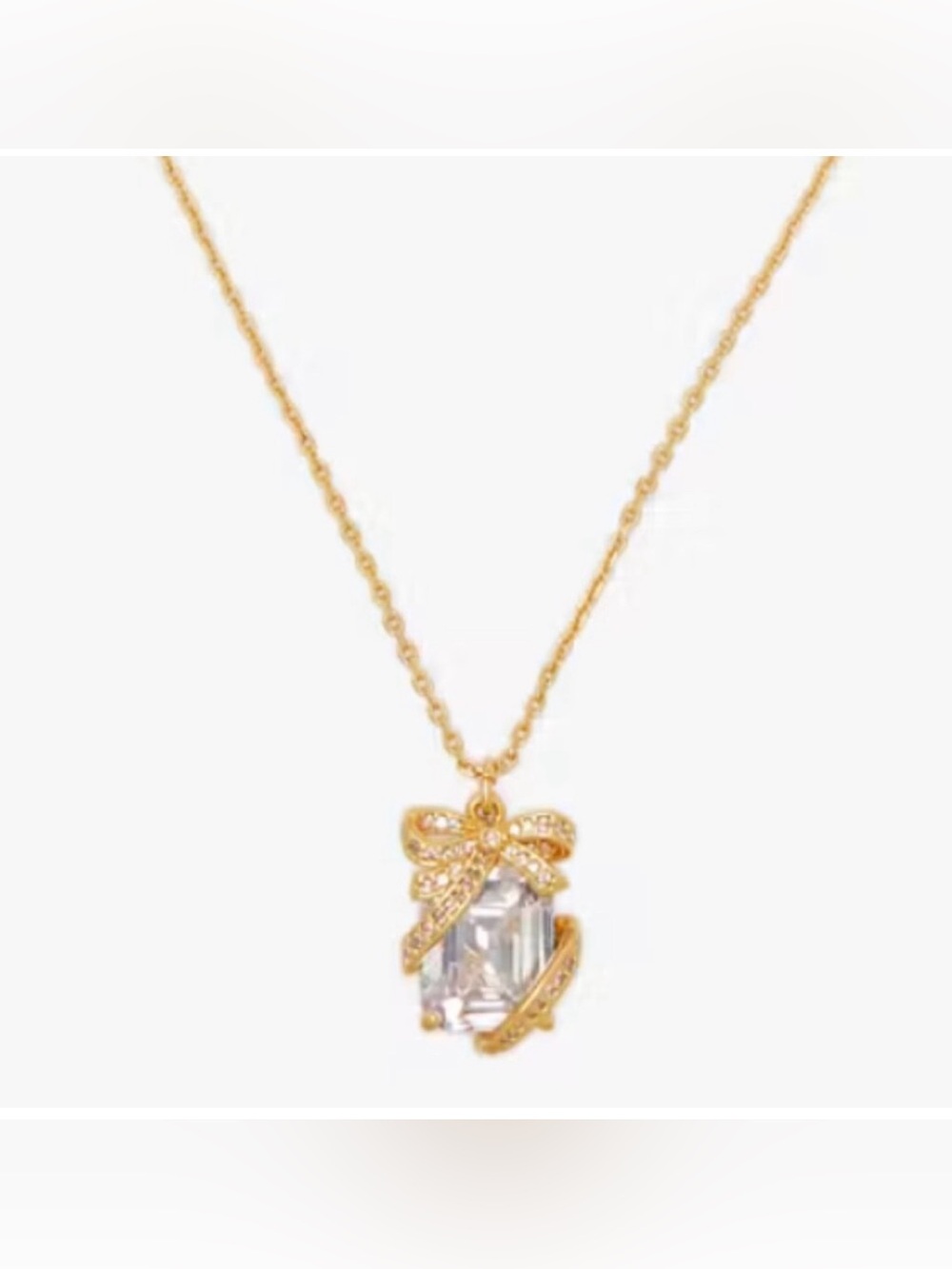 $89 Kate Spade Pave Present Pendant Clear / Gold